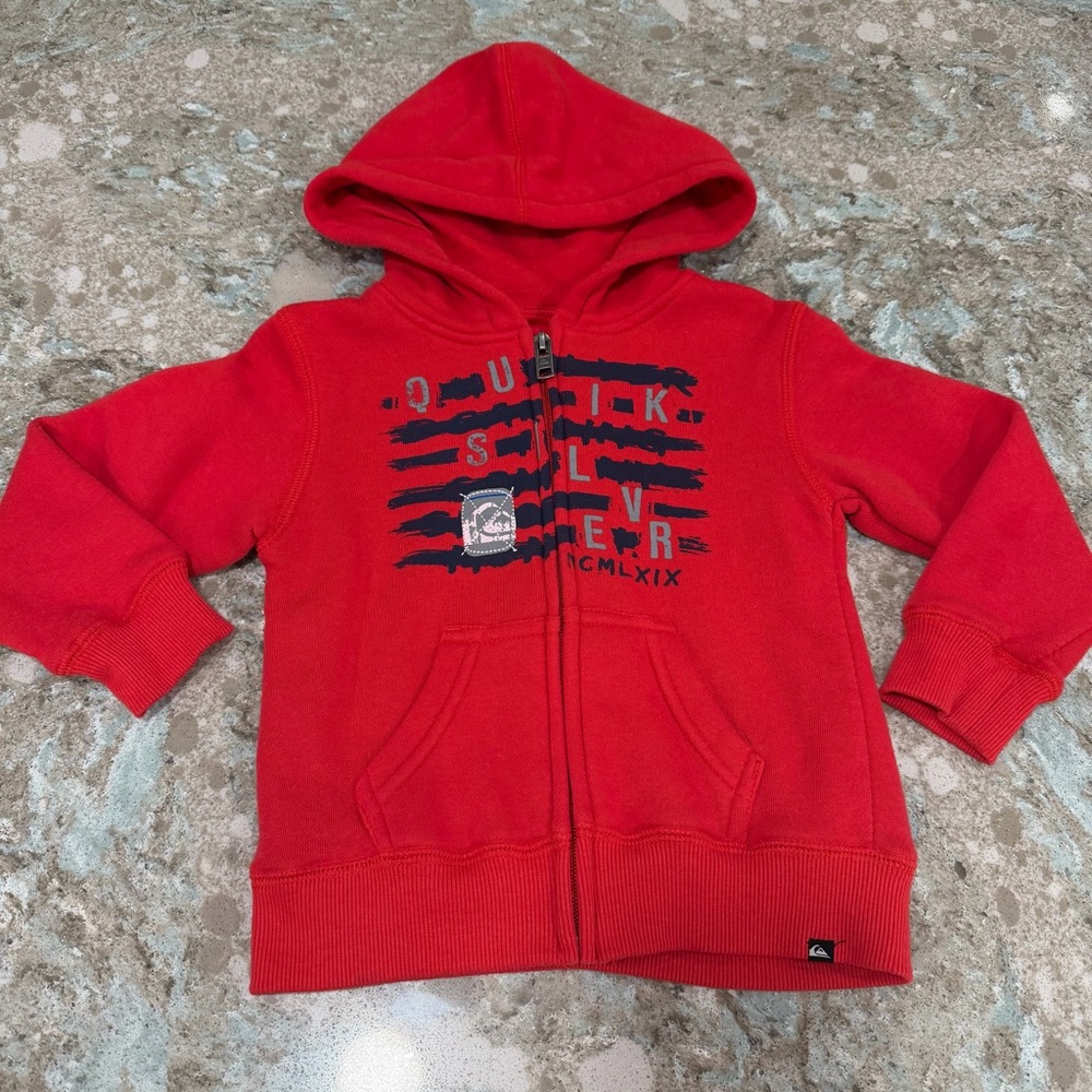 Quiksilver Toddler Red Zip Up Sweater 2T